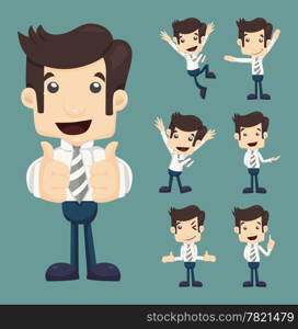 Set of businessman characters poses , eps10 vector format