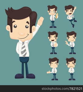 Set of businessman characters poses , eps10 vector format