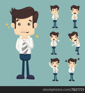 Set of businessman characters poses , eps10 vector format