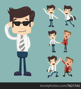 Set of businessman characters poses , eps10 vector format