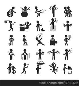 Set of businessman investment , Human pictogram Icons , eps10 vector format