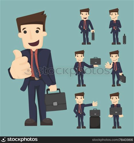 Set of businessman with bag , eps10 vector format
