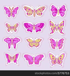 Set of Butterflies Decorative Isolated Silhouettes in Vector.. Set of Butterflies Decorative Isolated Silhouettes in Vector