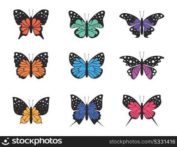 Set of butterflies for design. A vector illustration