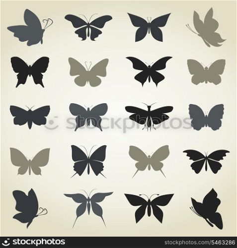 Set of butterflies for design. A vector illustration