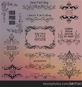 Set of calligraphic and floral. Set of calligraphic and floral design elements.