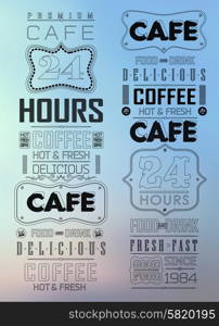 Set of calligraphic and typographic thin line elements for Coffee shop