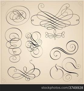 Set of calligraphy elemets