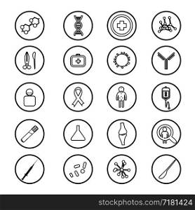 set of cancer treatment icons vector isolated on a white background