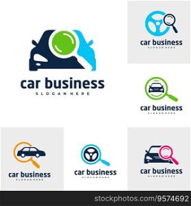 Set of car search logo template creative vector image