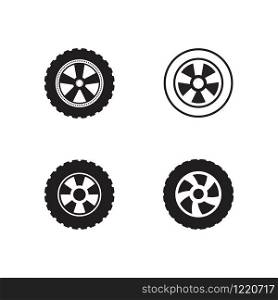 set of car wheel vector icon design template