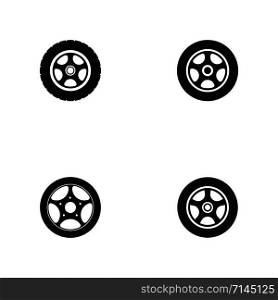 set of car wheel vector icon design template