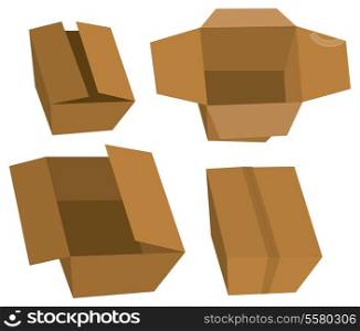 Set of cardboard boxes