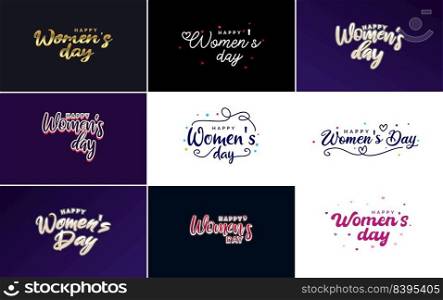 Set of cards with an International Women’s Day logo