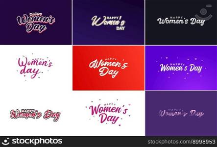 Set of cards with an International Women’s Day logo