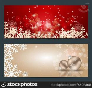 Set of cards with Christmas BALLS, stars and snowflakes,vector illustration