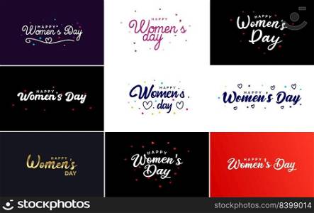 Set of cards with International Women&rsquo;s Day logo
