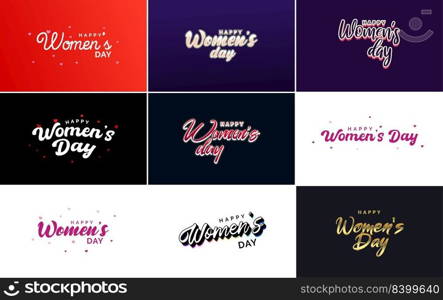 Set of cards with International Women’s Day logo