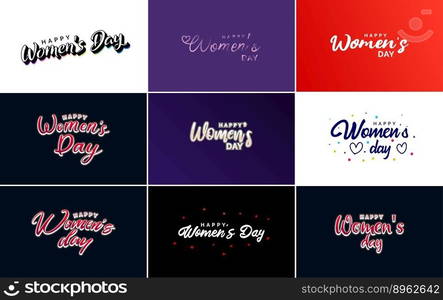 Set of cards with International Women’s Day logo