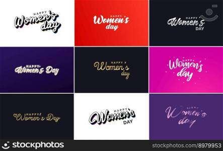 Set of cards with International Women’s Day logo