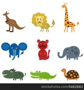 Set of cartoon films of animals. A vector illustration