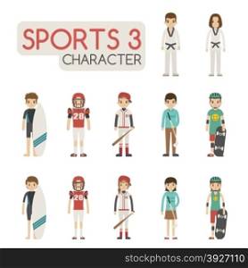 Set of cartoon sport characters , eps10 vector format