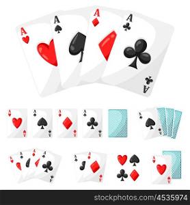 Set of casino gambling aces cards for design. Set of casino gambling aces cards for design.