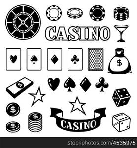 Set of casino gambling game objects and icons. Set of casino gambling game objects and icons.