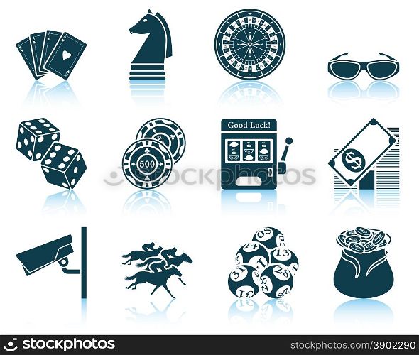 Set of casino icons. EPS 10 vector illustration without transparency.