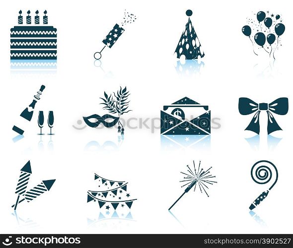 Set of celebration icons. EPS 10 vector illustration without transparency.