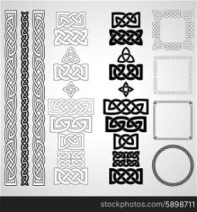 Set of Celtic knots, patterns, frameworks. Vector illustration