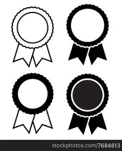 Set of certified badge symbol, quality sign icon isolated on wtite background. Vector Illustration. Set of certified badge symbol, quality sign icon isolated on wtite background. Vector Illustration EPS10