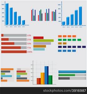 set of charts and graphs for reports and statistics. business diagrams and graphics