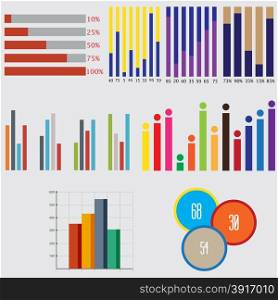 set of charts and graphs for reports and statistics. business diagrams and graphics