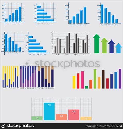 set of charts and graphs for reports and statistics. Infographic Elements. business diagrams and graphics