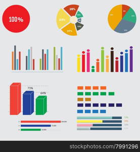 set of charts and graphs for reports and statistics. Infographic Elements. business diagrams and graphics