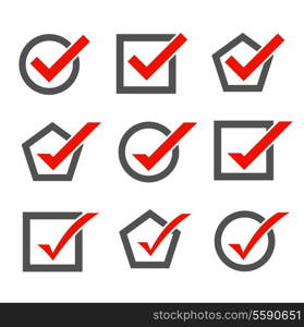 Set of check mark icons