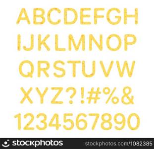 Set of cheese fonts and numbers isolated on white background - Vector illustration