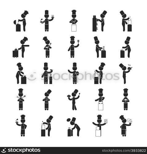 Set of chef , Human pictogram Icons , eps10 vector format