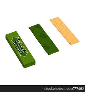 Set of chewing gums. Isolated vector illustration
