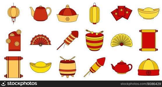 Set of Chinese New Year in flat style