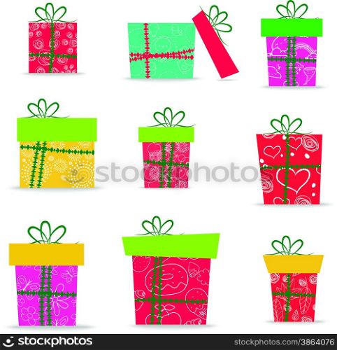 set of christmas gifts for design