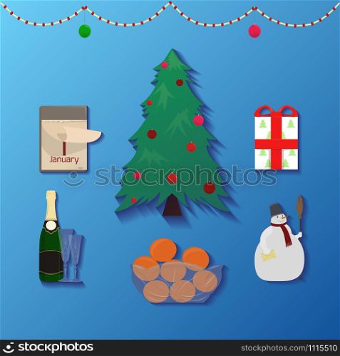 Set of Christmas icons and ornaments for your creativity