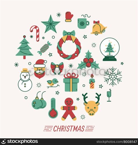 Set of christmas icons , eps10 vector format