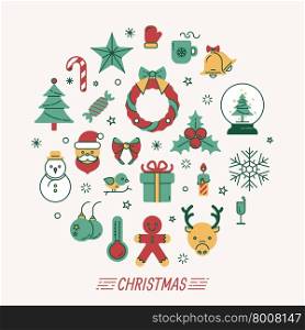 Set of christmas icons , eps10 vector format