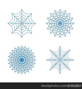 Set of Christmas snowflakes on white background. Vector Illustration. EPS10