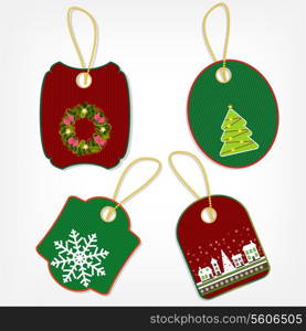 Set of Christmas stickers vector illustration