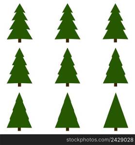 Set of Christmas trees, vector Christmas tree template