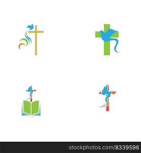 set of church logo vector illustration design template