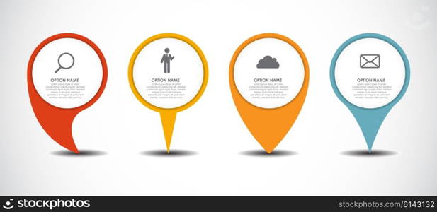 Set of Circle Pointers Infographic Business Element. Vector Illustration. EPS10